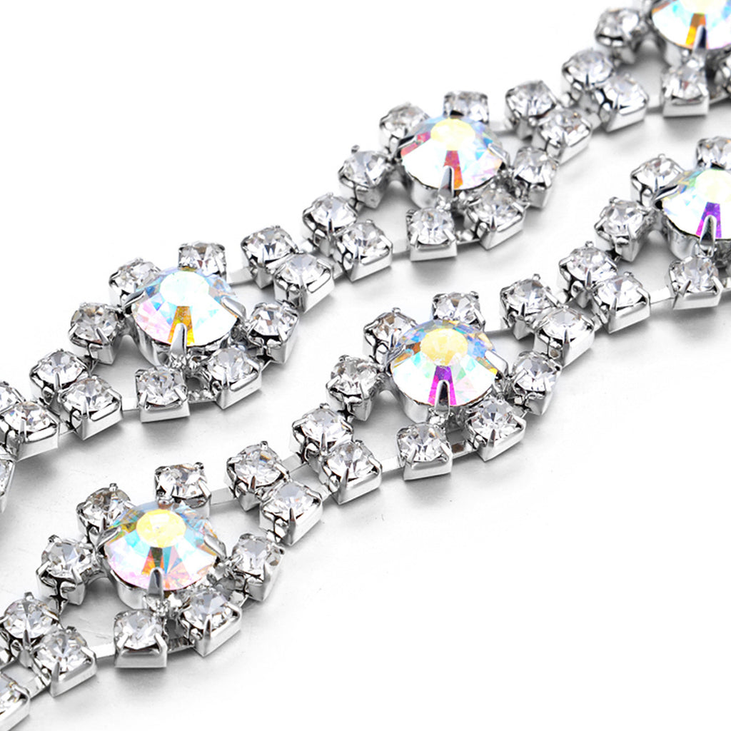 Waist Chain Belt - Flower Rhinestones
