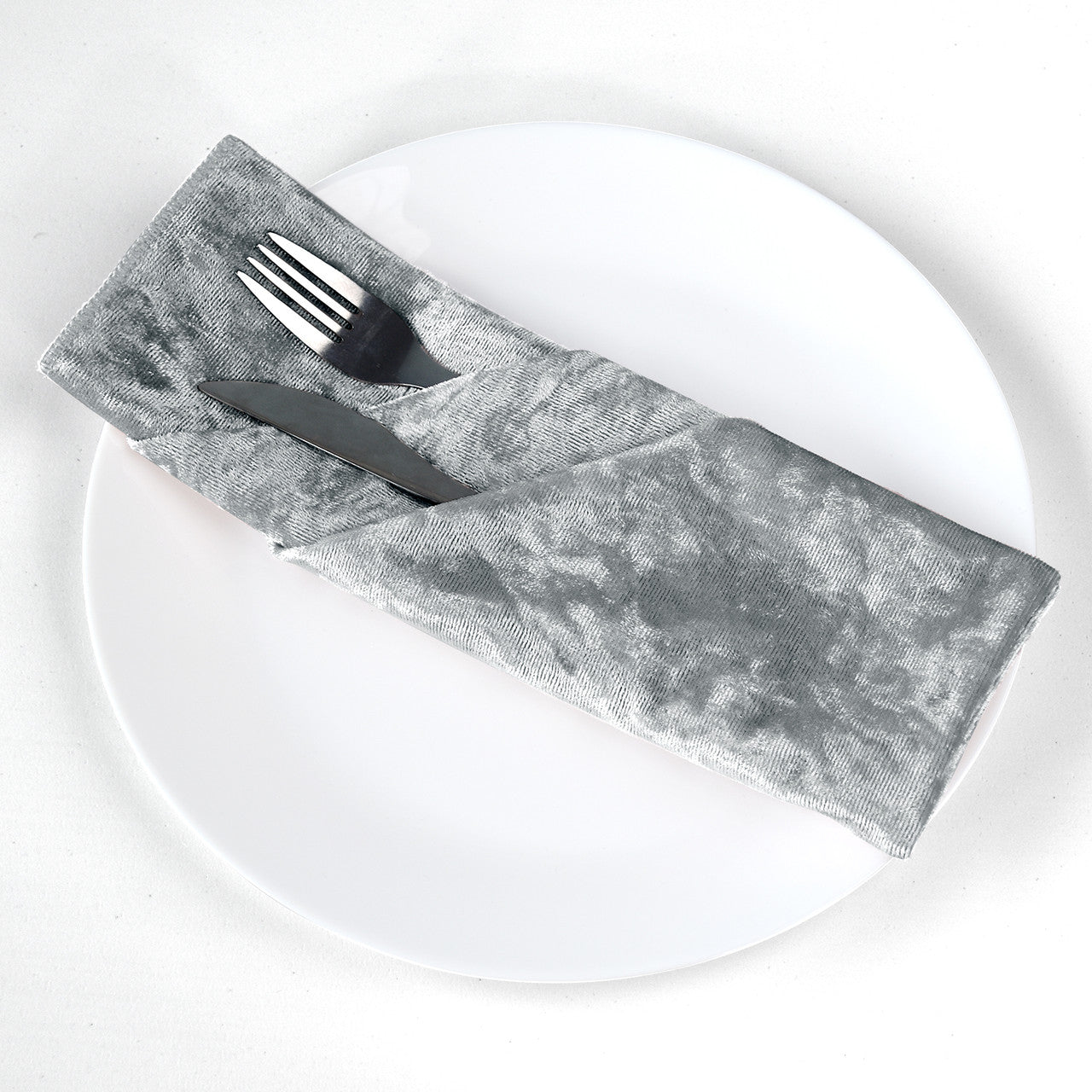 20" Velvet Napkin - Silver