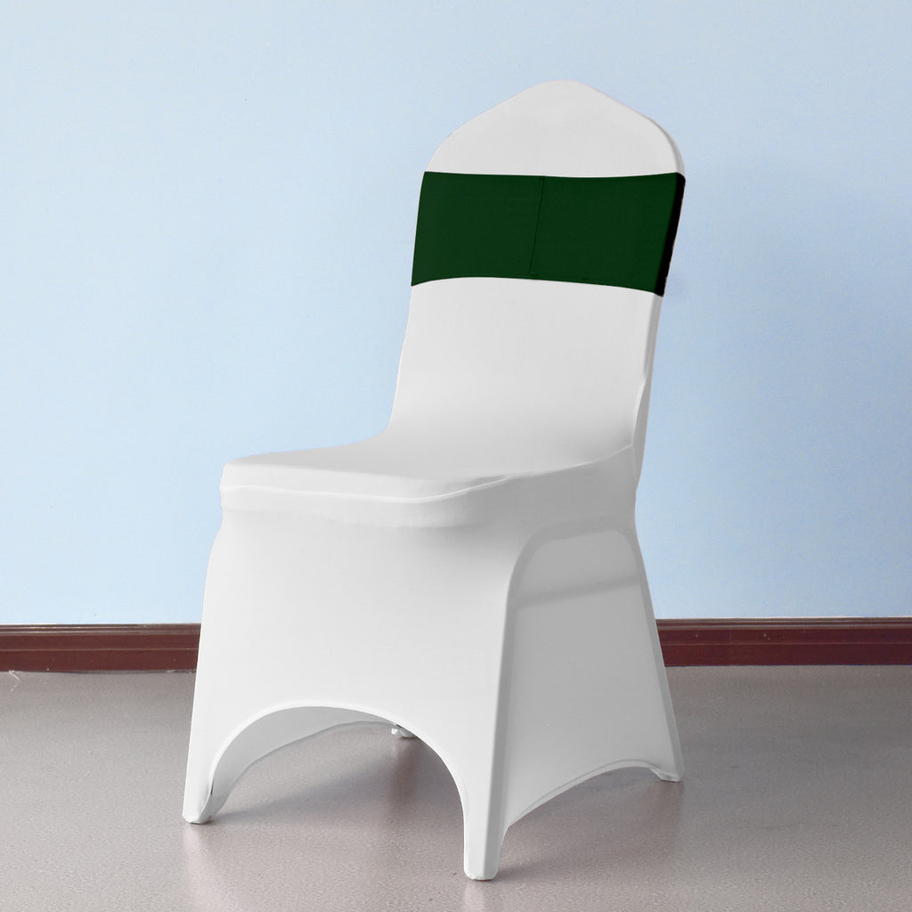 Spandex Chair Band with Round Diamante Buckle - Olive Green