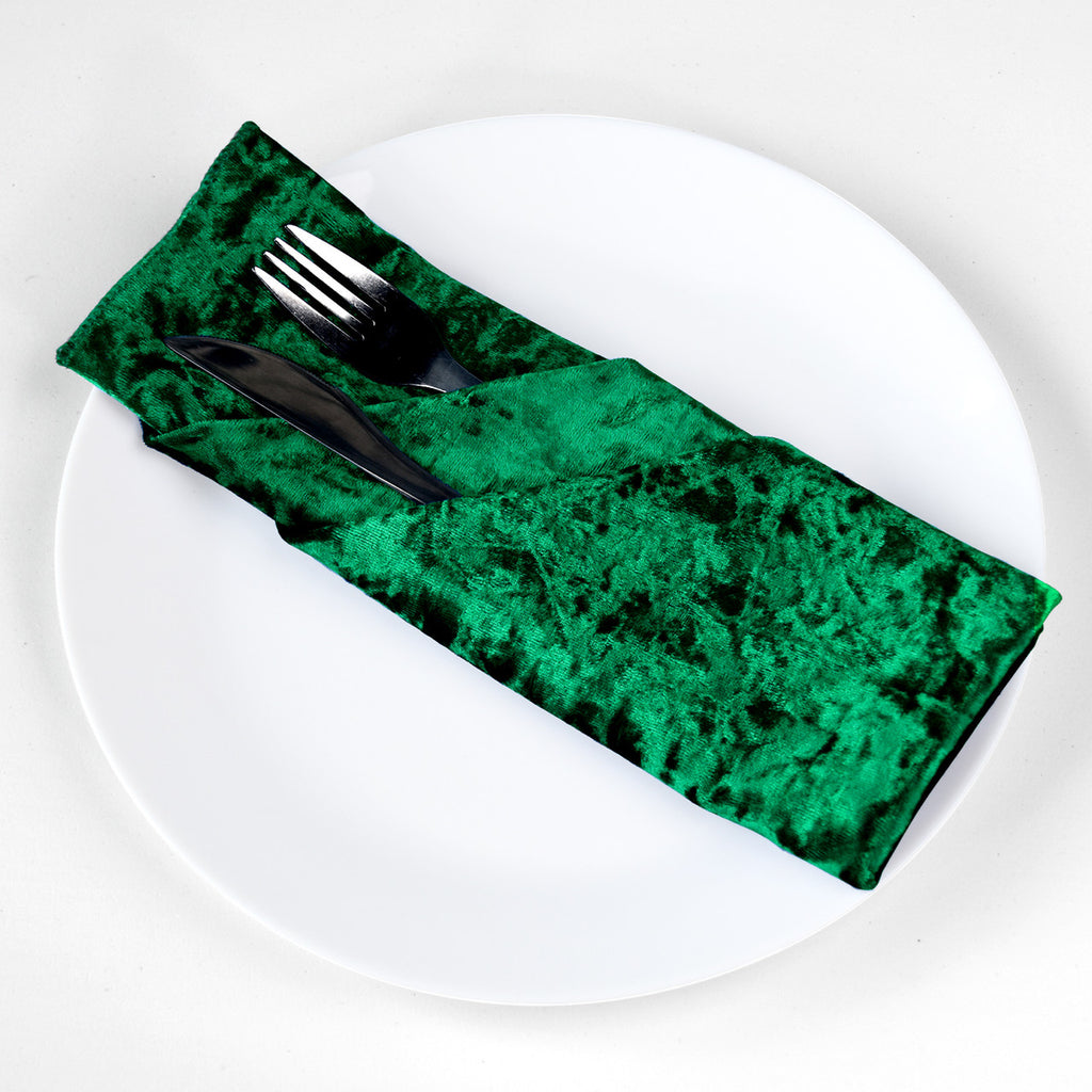 20" Velvet Napkin - Emerald Green