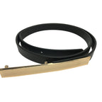 Skinny Belt in Black with Gold Buckle