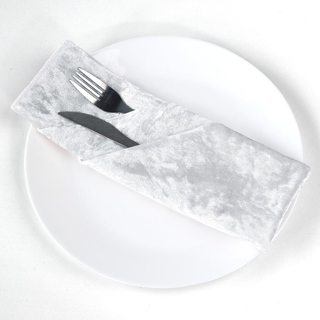 20" Velvet Napkin - White