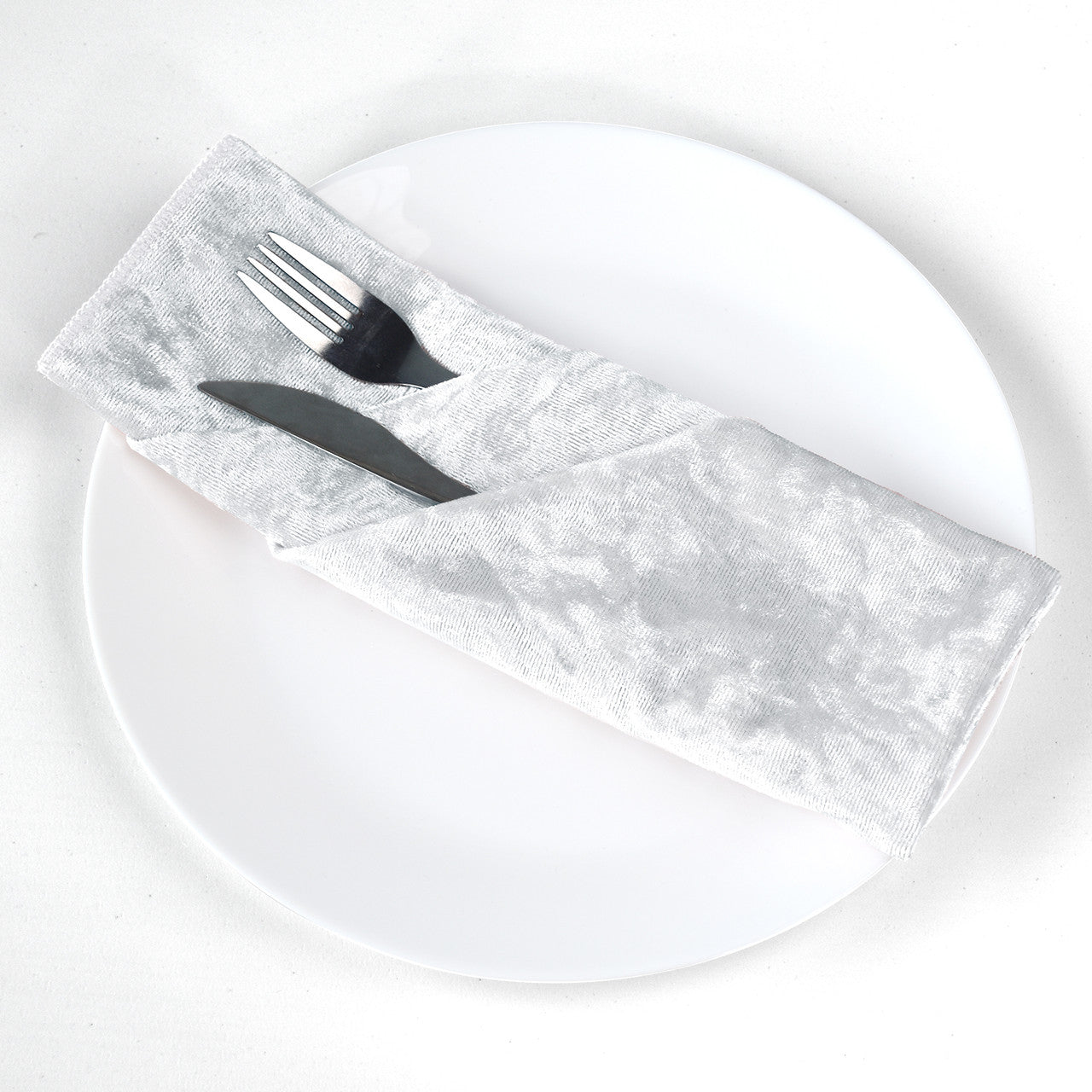 20" Velvet Napkin - White