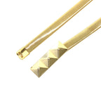 Stretch Belt with Three Pyramid Buckle - Gold