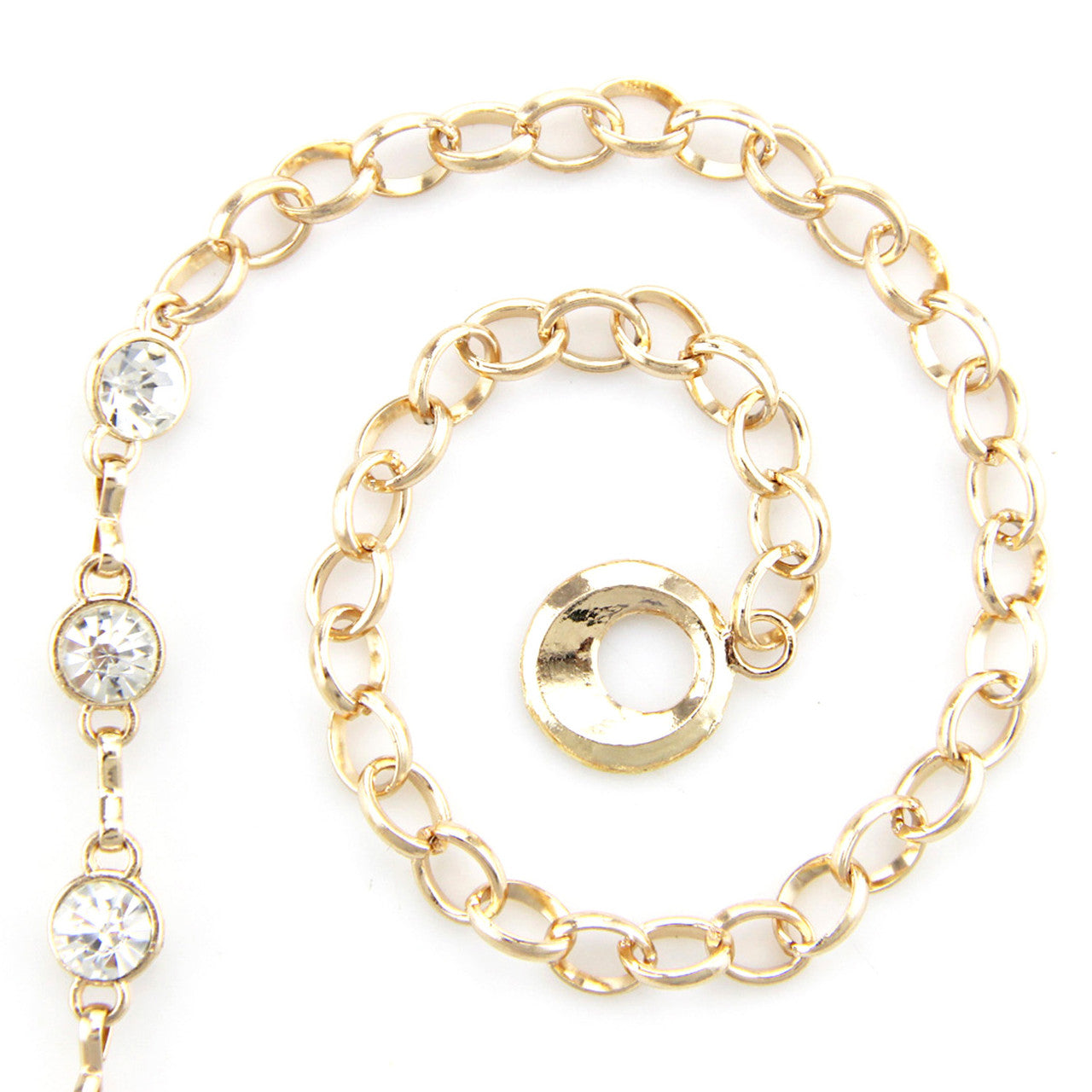 Gold Diamante Beads Chain Belt