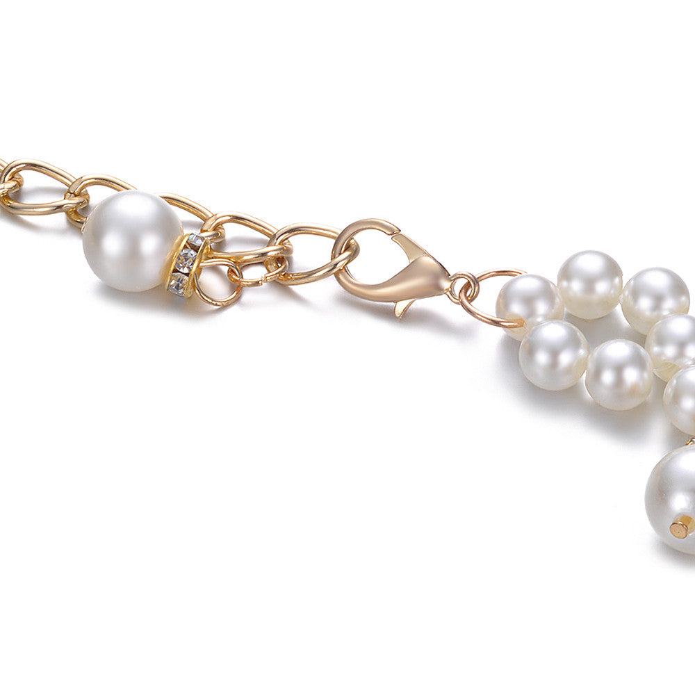 Gold Chain Belt with Artificial Pearls