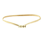 Stretch Belt with Three Pyramid Buckle - Gold