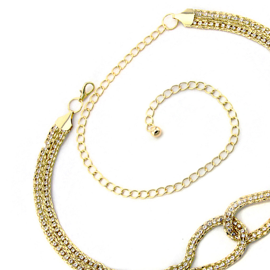 Rhinestone Diamante Waist Chain Belt for Women - Gold