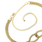 Rhinestone Diamante Waist Chain Belt for Women - Gold
