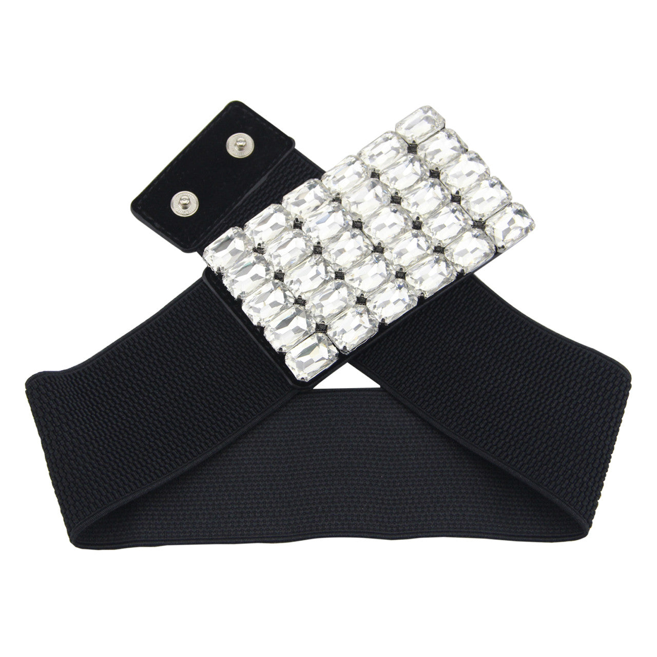 Elasticated Belt with Rectangle Motif