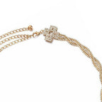 Diamante Braided Twist Belt - Gold