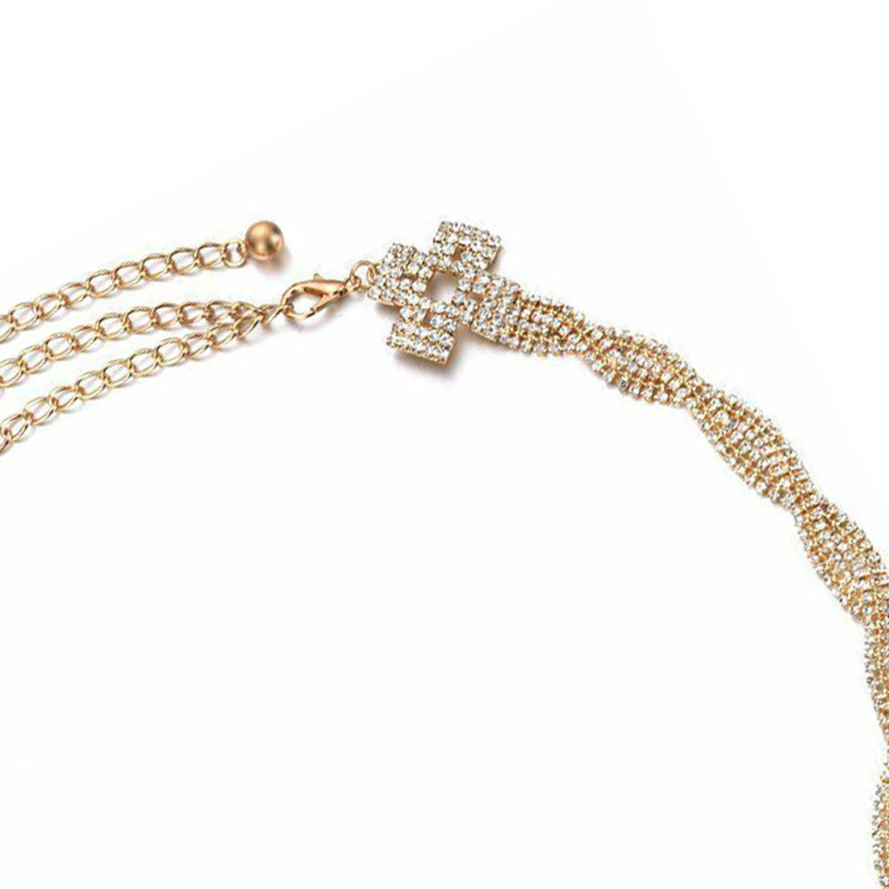 Diamante Braided Twist Belt - Gold