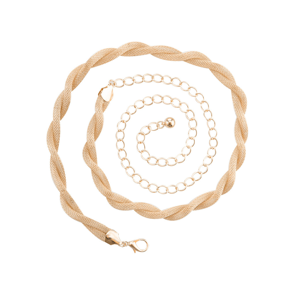 Twisted Coil Snake Belt - Gold