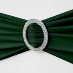 Spandex Chair Band with Round Diamante Buckle - Olive Green