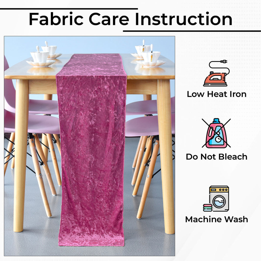 Diamond Velvet Table Runner - Pink