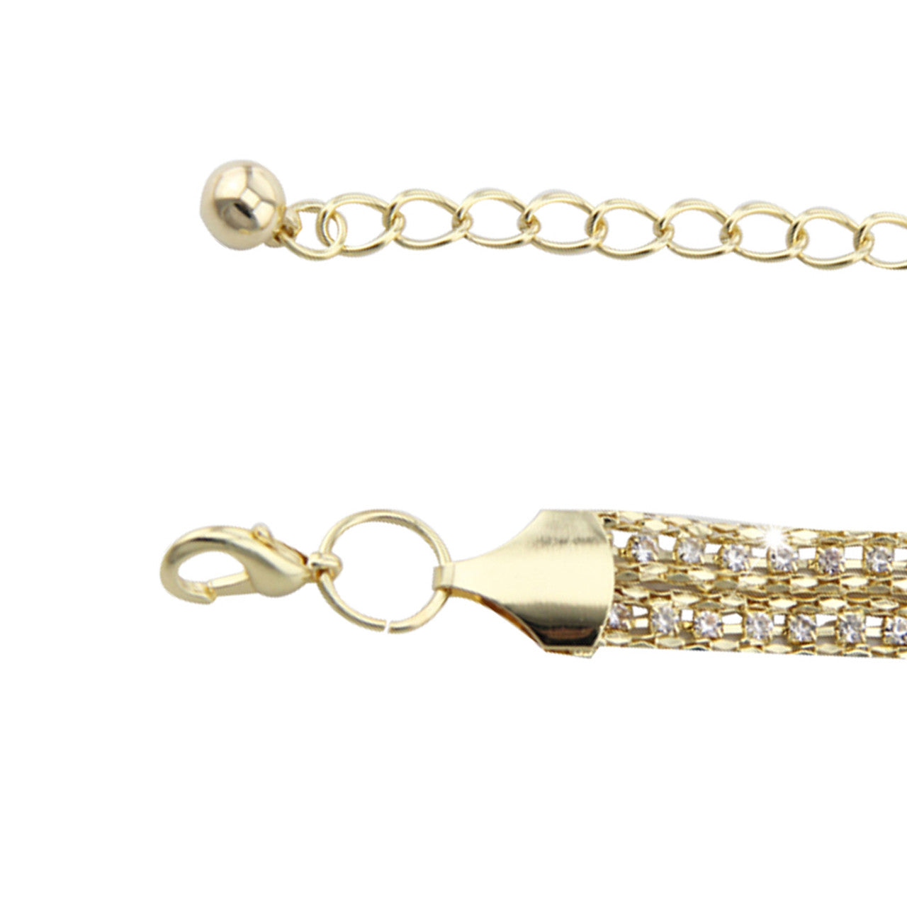 Rhinestone Diamante Waist Chain Belt for Women - Gold