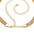 Waist Belt with Large Diamante - Gold