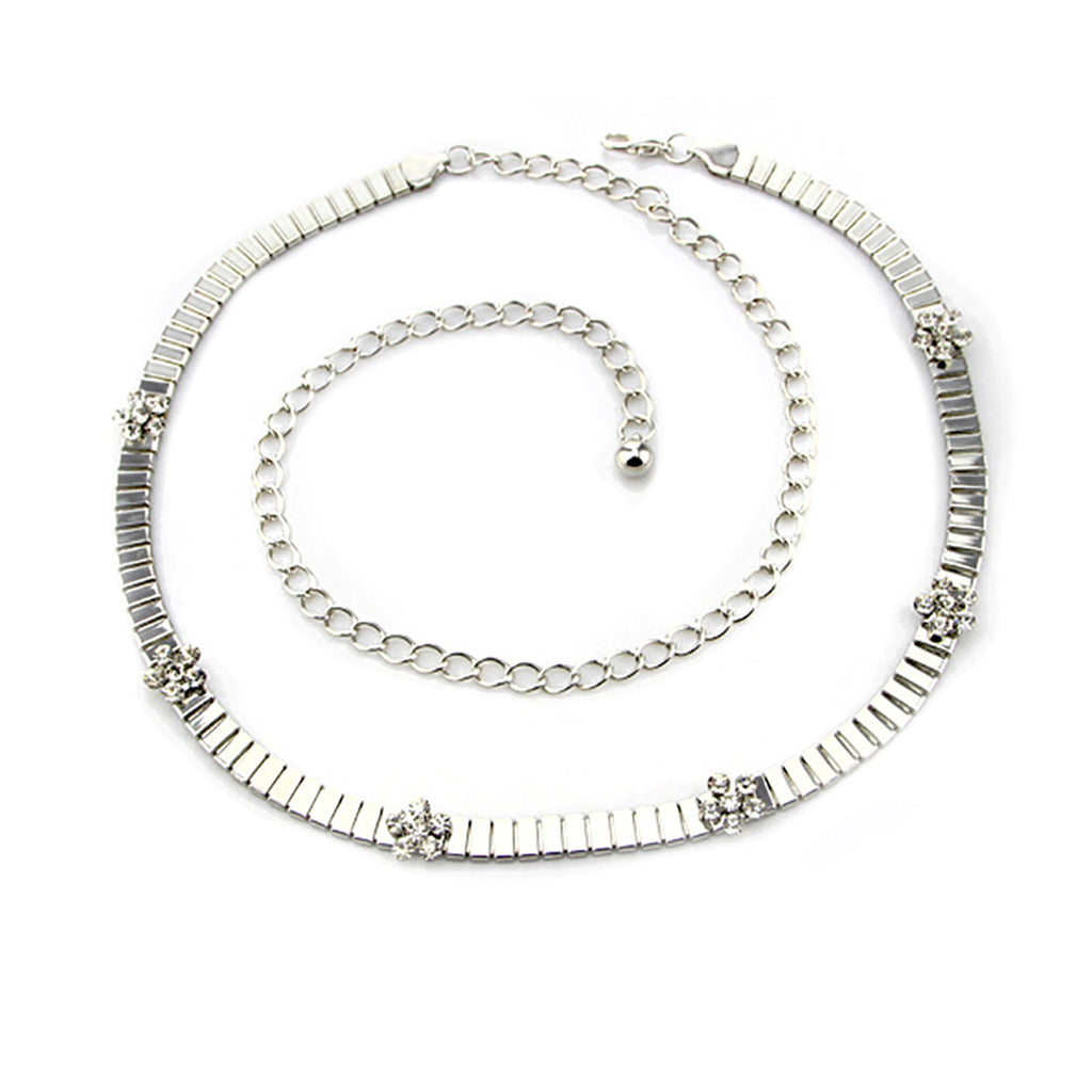 Diamante Waist Chain Belt - Silver