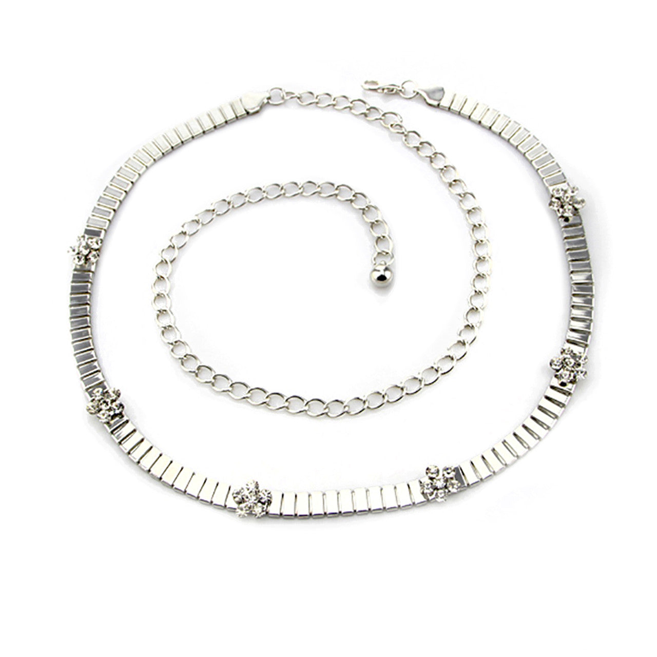 Diamante Waist Chain Belt - Silver