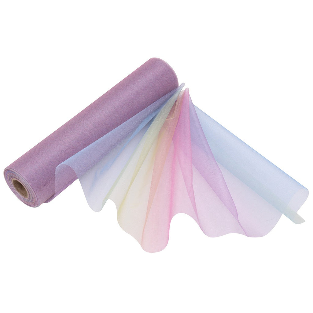 25m x 29cm Organza Sheer Roll - Rainbow