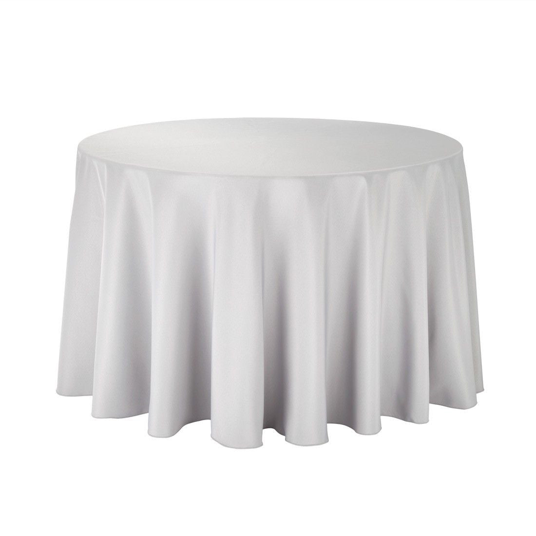 180GSM Round Polyester Tablecloth - White