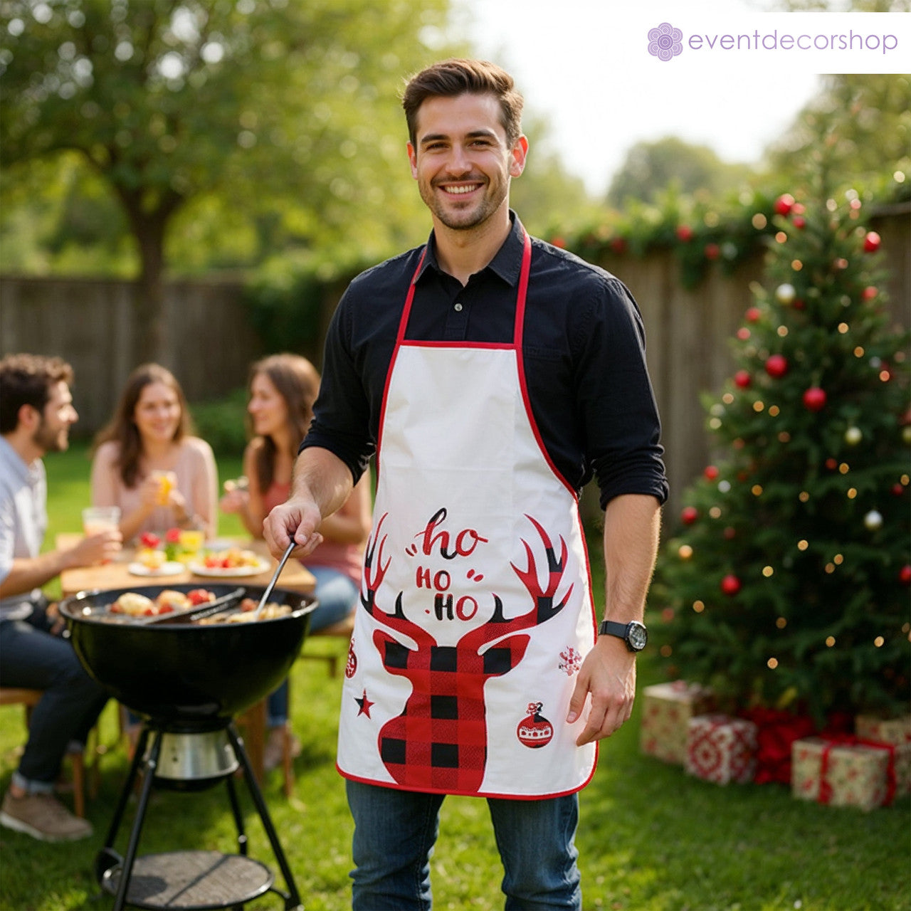 Unisex Christmas Apron – Ho Ho Ho Reindeer