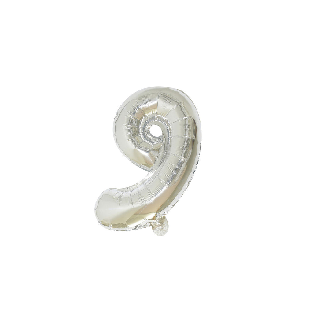 Large Foil Number Air-fill and Helium Balloons (0-9) - Silver