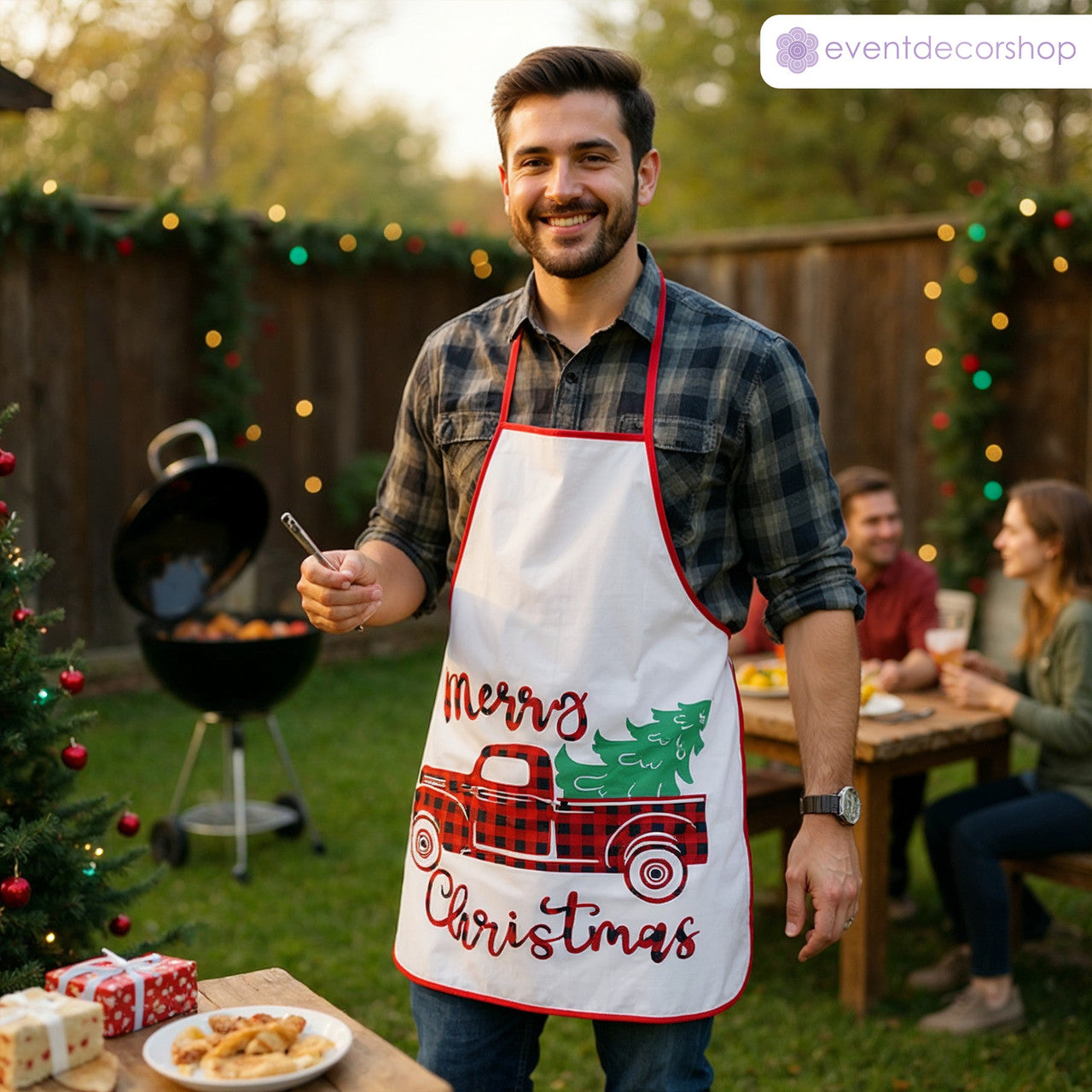 Unisex Christmas Apron – Festive Truck Design