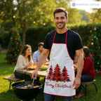 Unisex Christmas Apron for Adults - Red and Black Plaid Design
