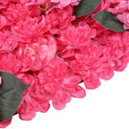 Hydrangea Artificial Flower Wall Panel 60cm x 40cm - Hot Pink with Leaves