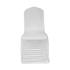 Spandex Chair Cover with Ruched Swag Back - White
