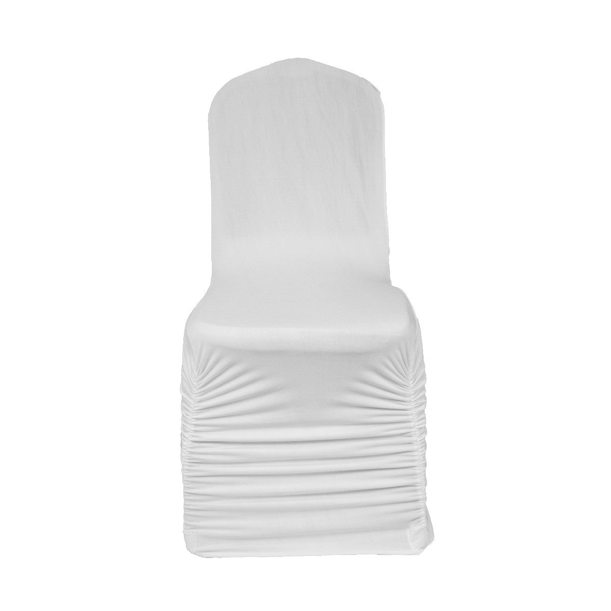 Spandex Chair Cover with Ruched Swag Back - White