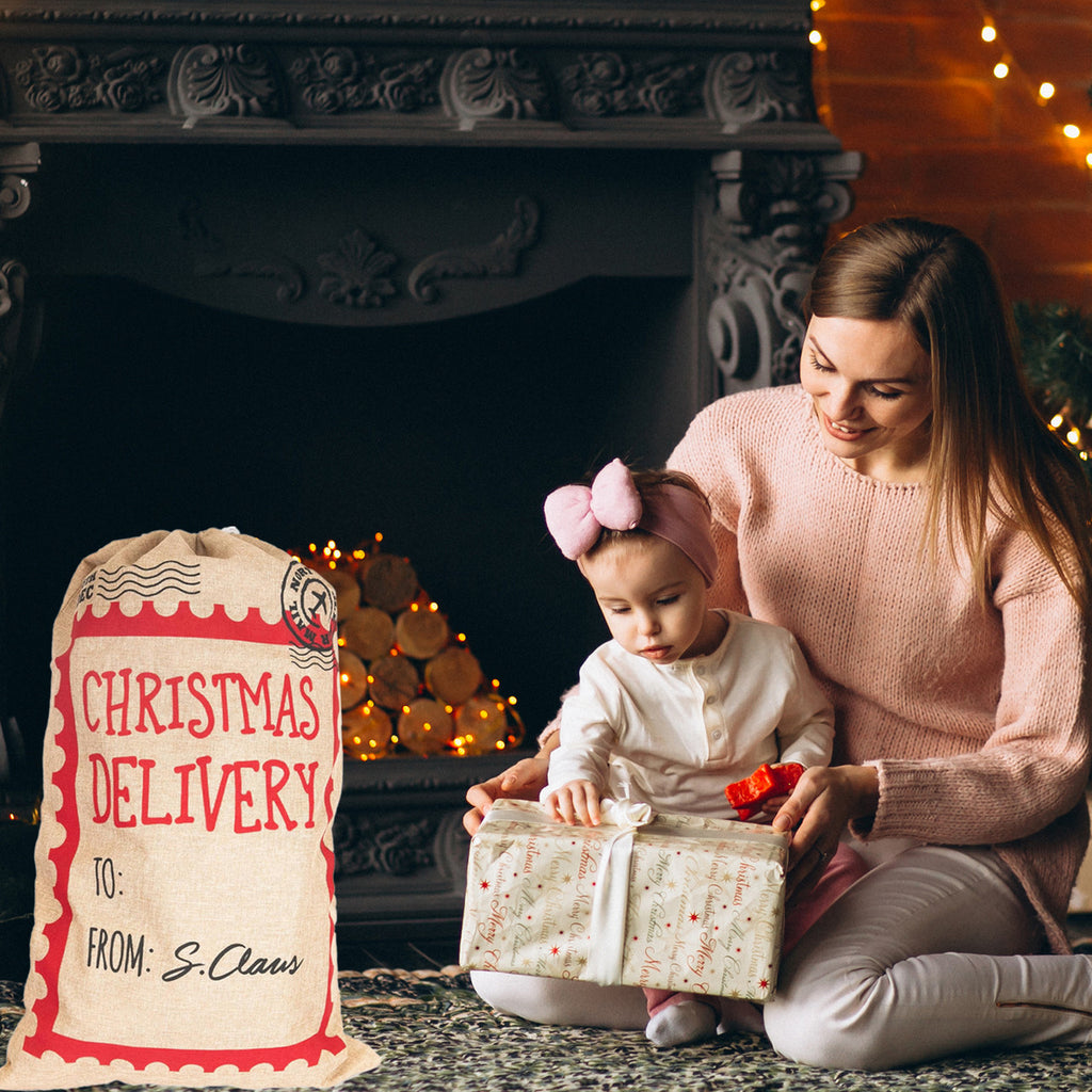 Christmas Stocking Delivery Sack - Beige