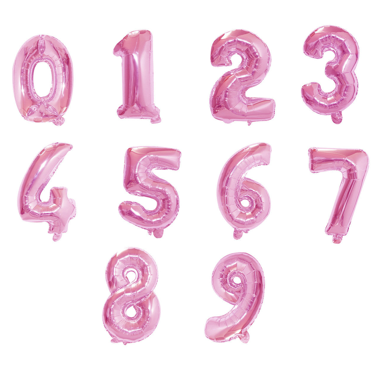 Large Foil Number Air-fill and Helium Balloons (0-9) - Pink