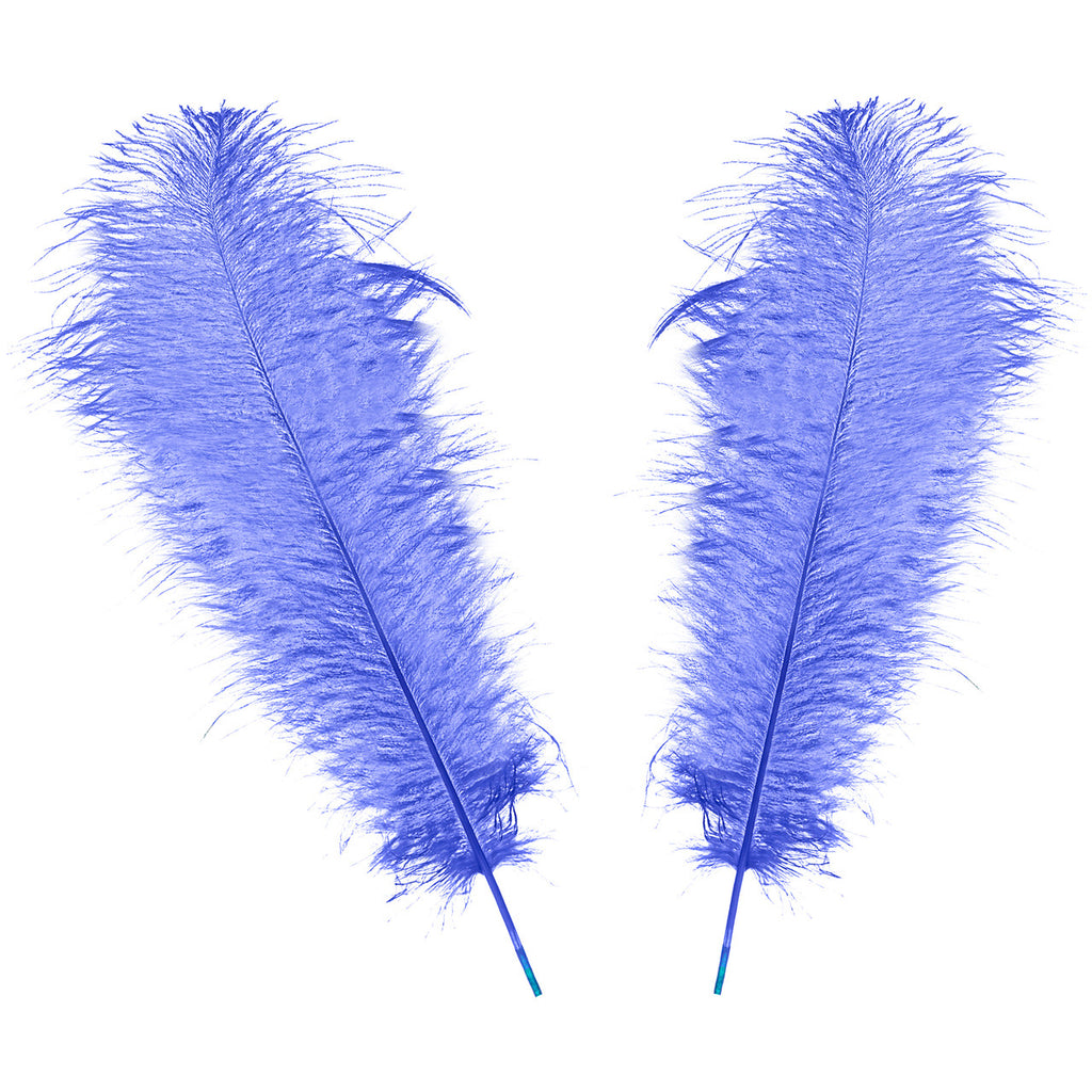 50-60cm Loose Ostrich Feathers, 5pcs - Royal Blue