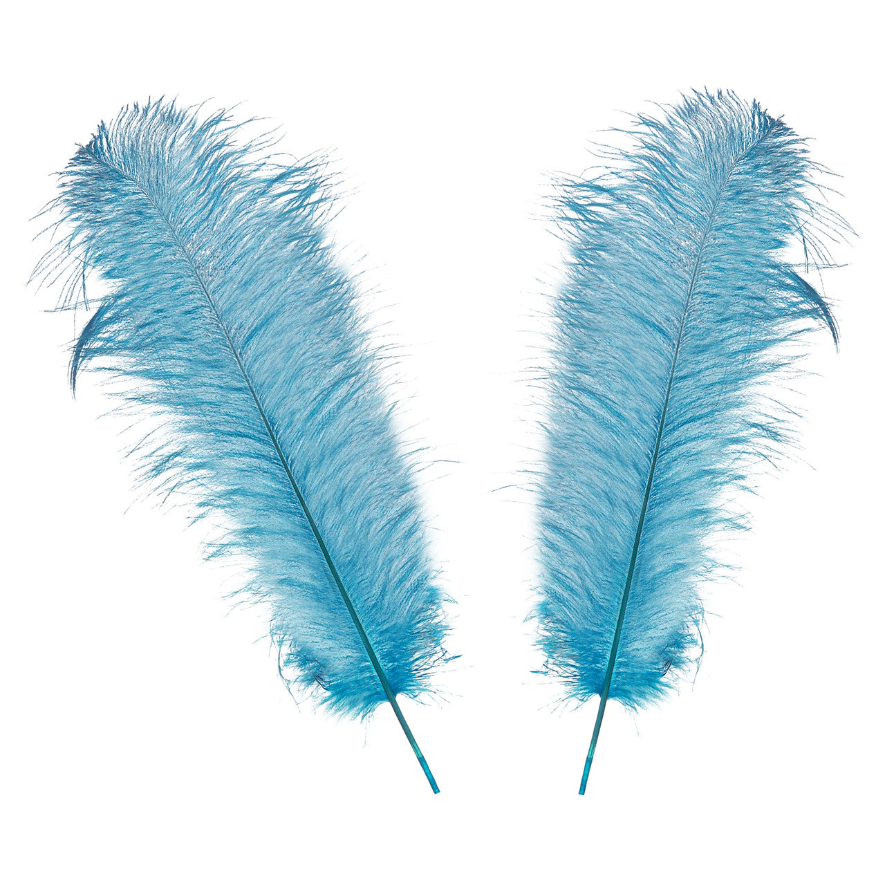 50-60cm Loose Ostrich Feathers, 5pcs - Turquoise