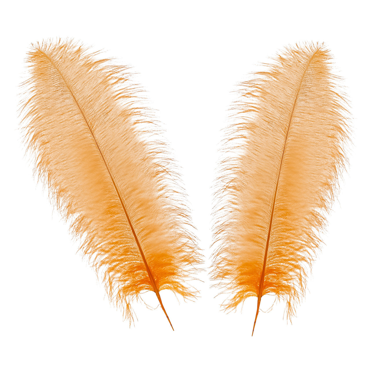 50-60cm Loose Ostrich Feathers, 5pcs - Orange
