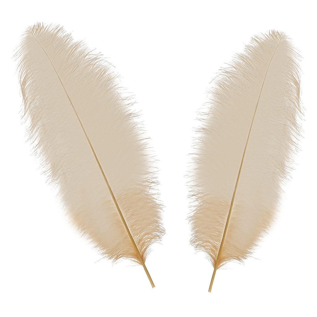 50-60cm Loose Ostrich Feathers, 5pcs - Gold