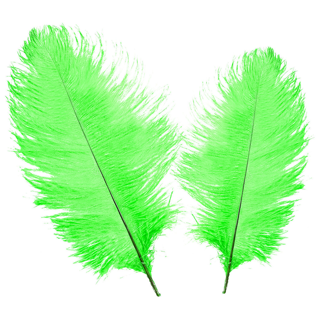 50-60cm Loose Ostrich Feathers, 5pcs - Green
