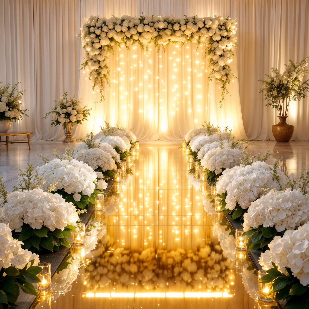 Gold Foil Aisle Runner walkway