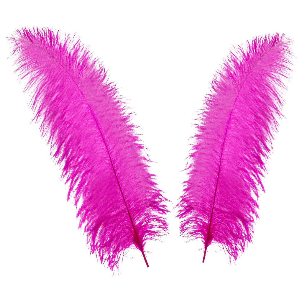 50-60cm Loose Ostrich Feathers, 5pcs - Hot Pink
