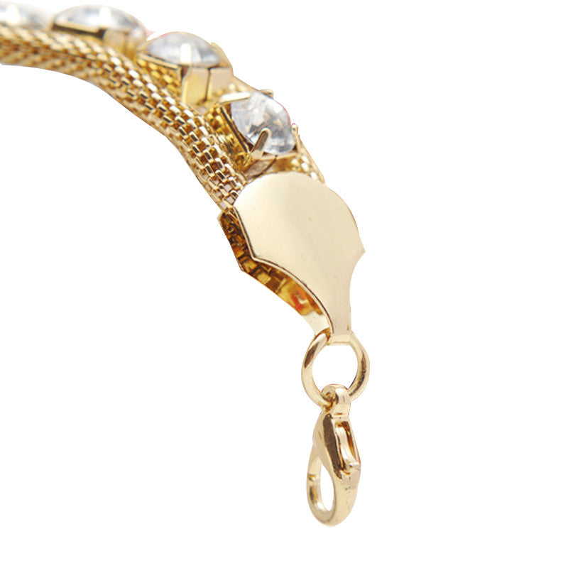 Waist Belt with Large Diamante - Gold