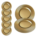 Gold 13" Round Charger Plate x 6