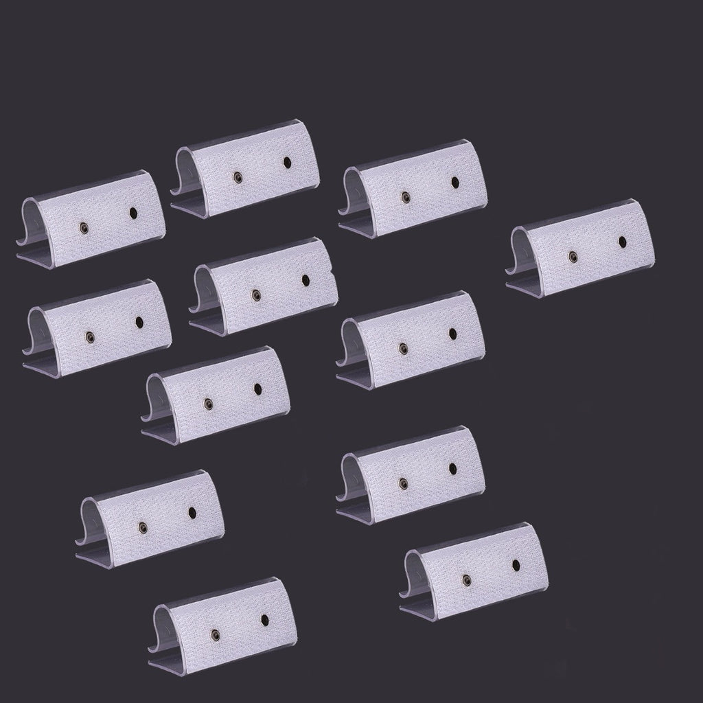 Plastic Tablecloth Clips With Hook & Loop Strips - 12pcs
