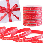 Merry Christmas Printed Grosgrain Ribbon - Red