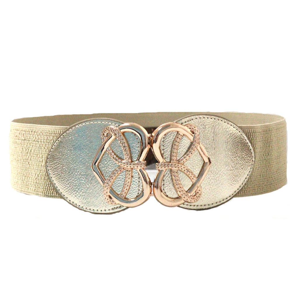 Conjoined Hearts Buckle Belt - Gold