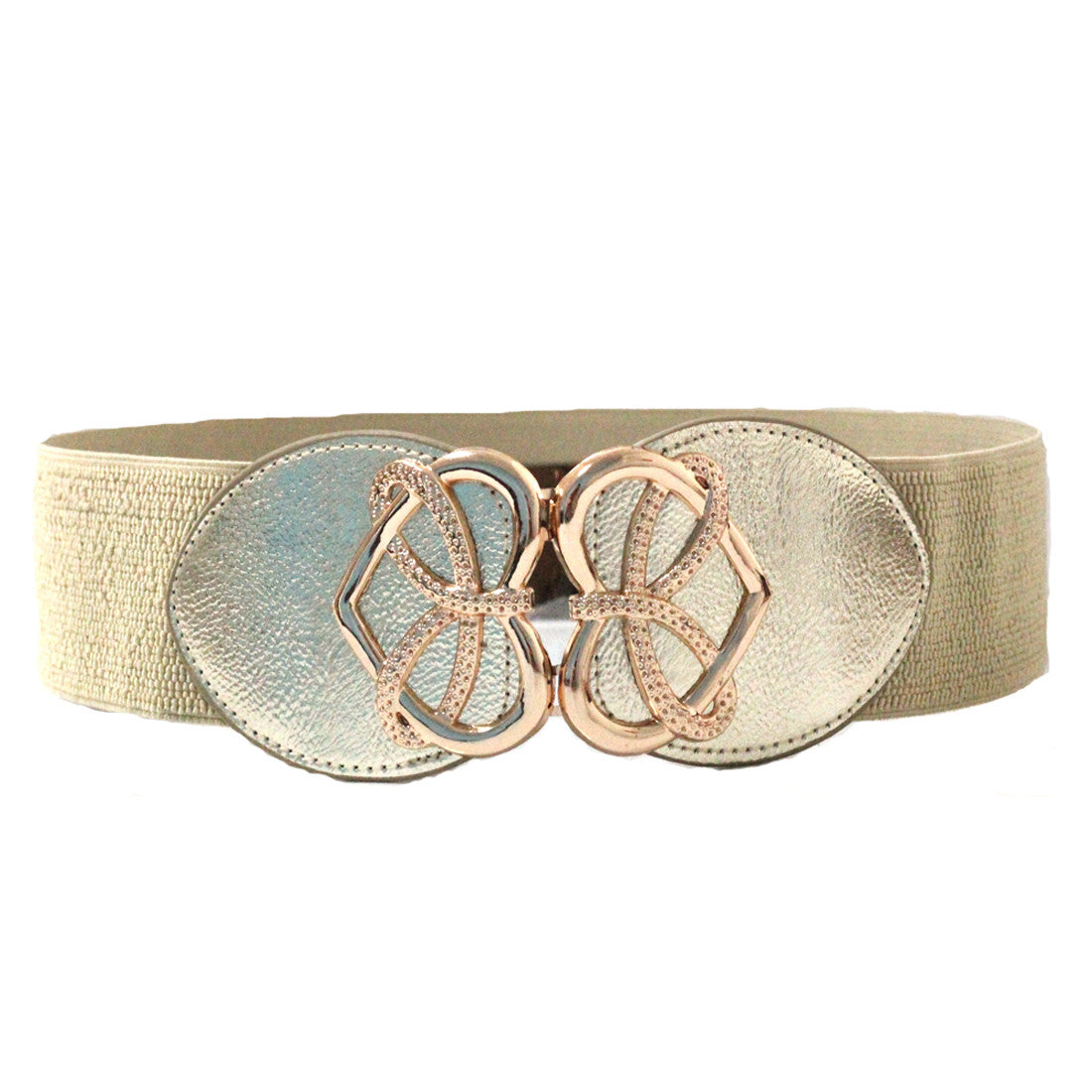 Conjoined Hearts Buckle Belt - Gold