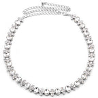 Waist Belt with Assorted Diamante Crystals - Silver