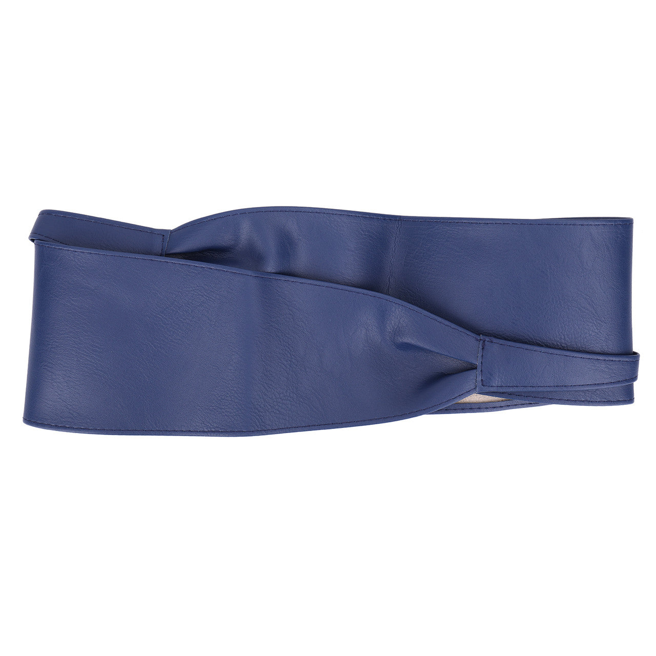 9.5cm x 250cm Wide Waist Crochet Cinch Soft PU Belt - Navy