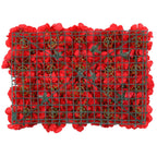 Hydrangea Artificial Flower Wall Panel 60cm x 40cm - Red Roses